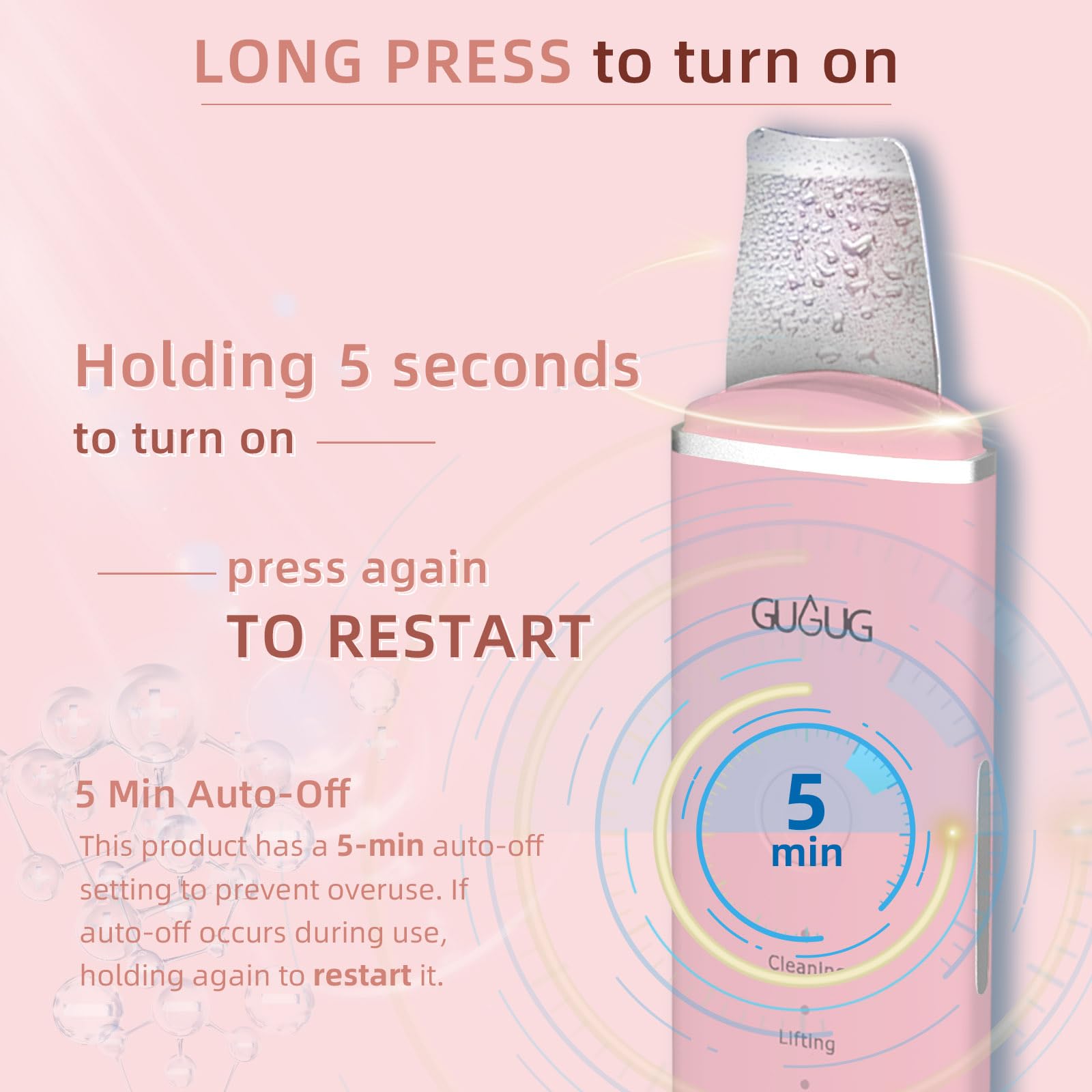 GUGUG Skin Scrubber wet-skin use promotes gentle cleansing