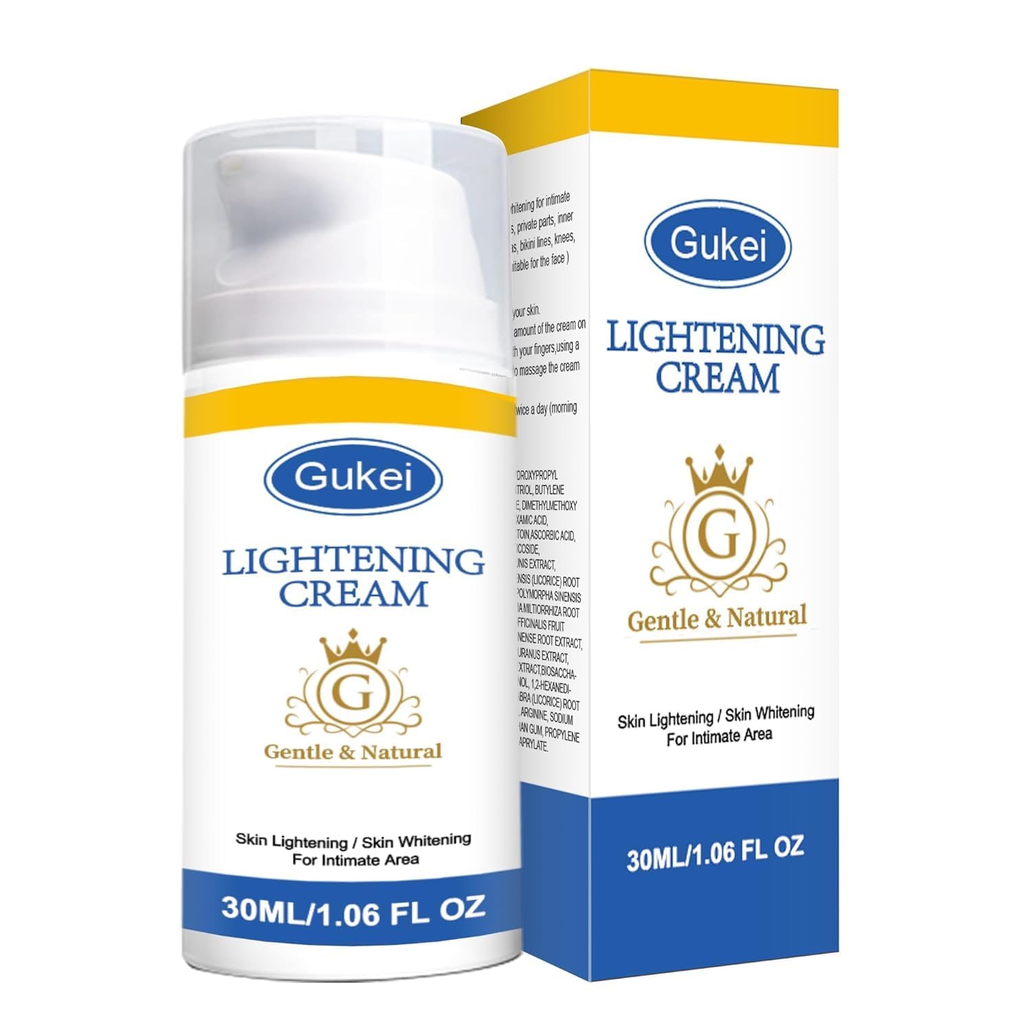 Gukei packaging and key ingredients showcase Niacinamide, Arbutin, Vitamin C.