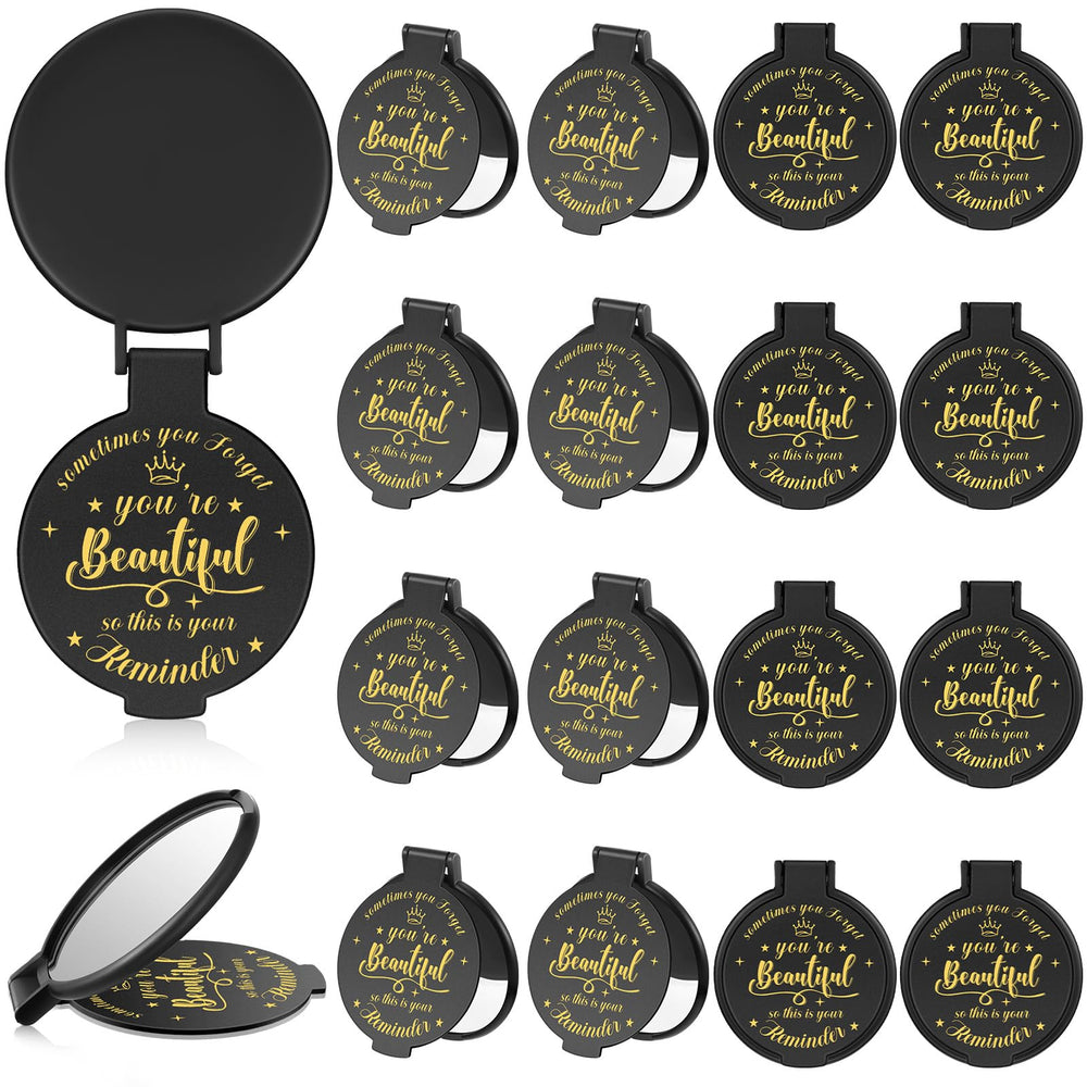 Gulfmew Espejo compacto de bolsillo de 18 piezas, ideal para retoques rápidos en la cartera.