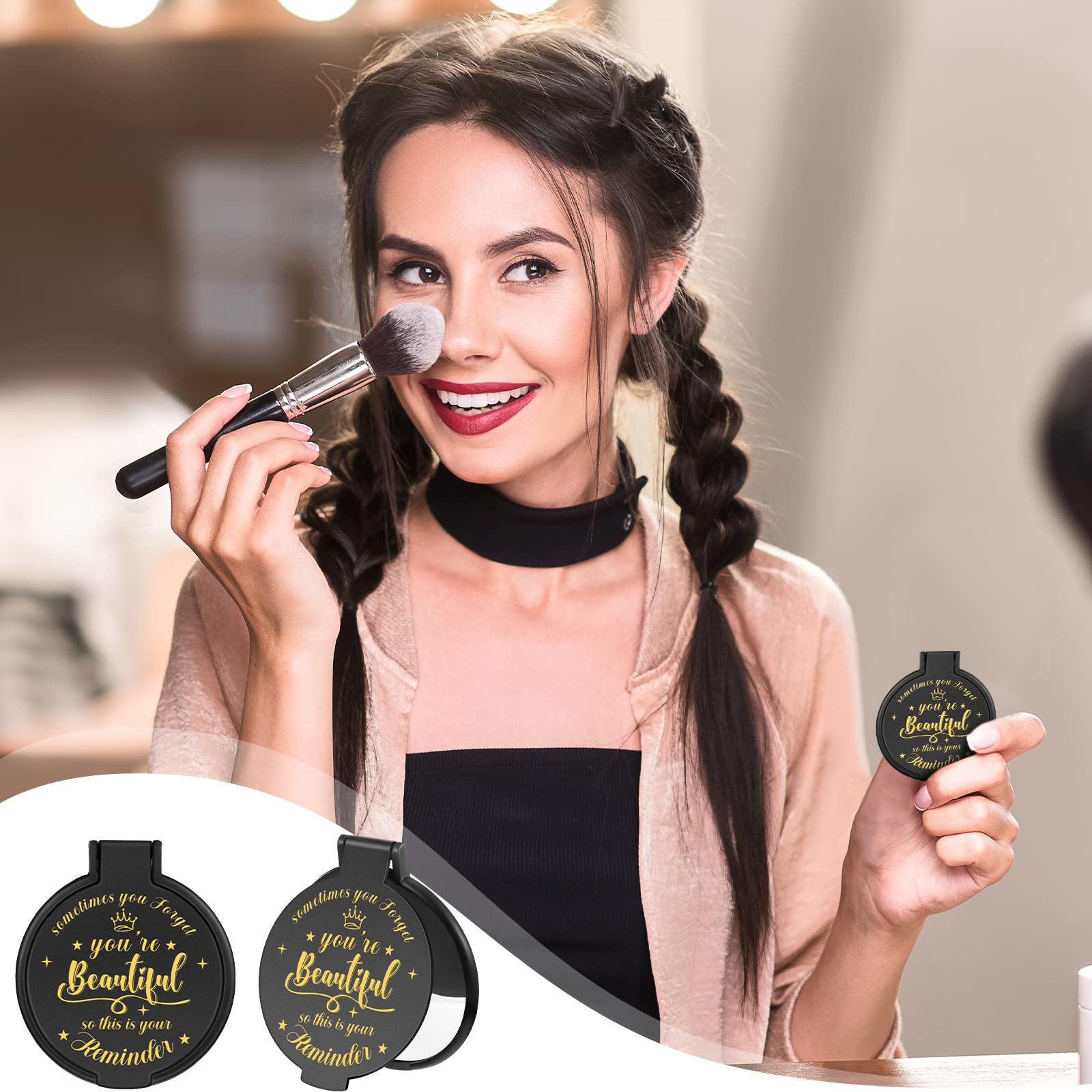 Gulfmew Espejo de tapa metálica suave y duradera para uso diario.