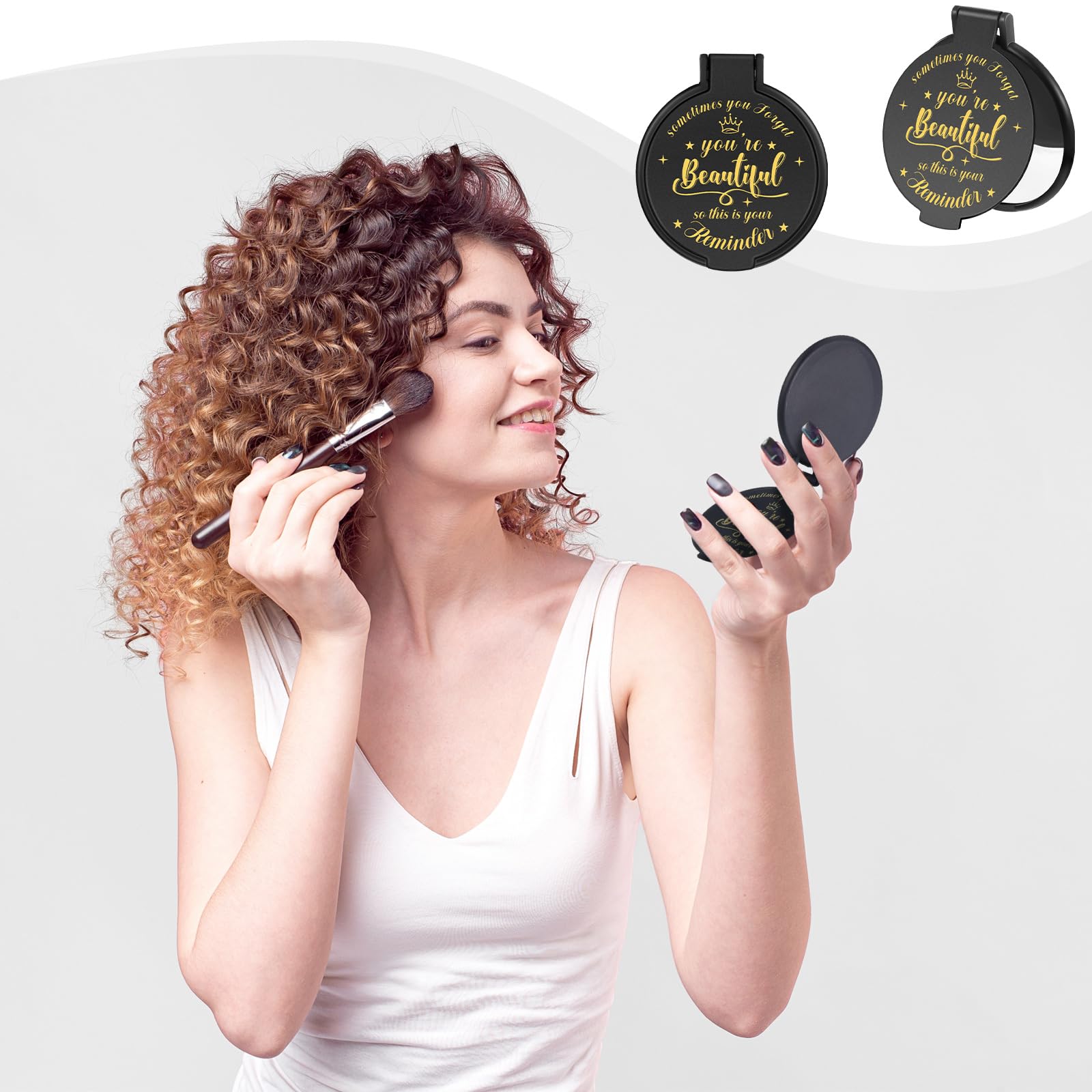 Gulfmew Espejo portátil ligero, perfecto para maquillaje rápido en cualquier ocasión.