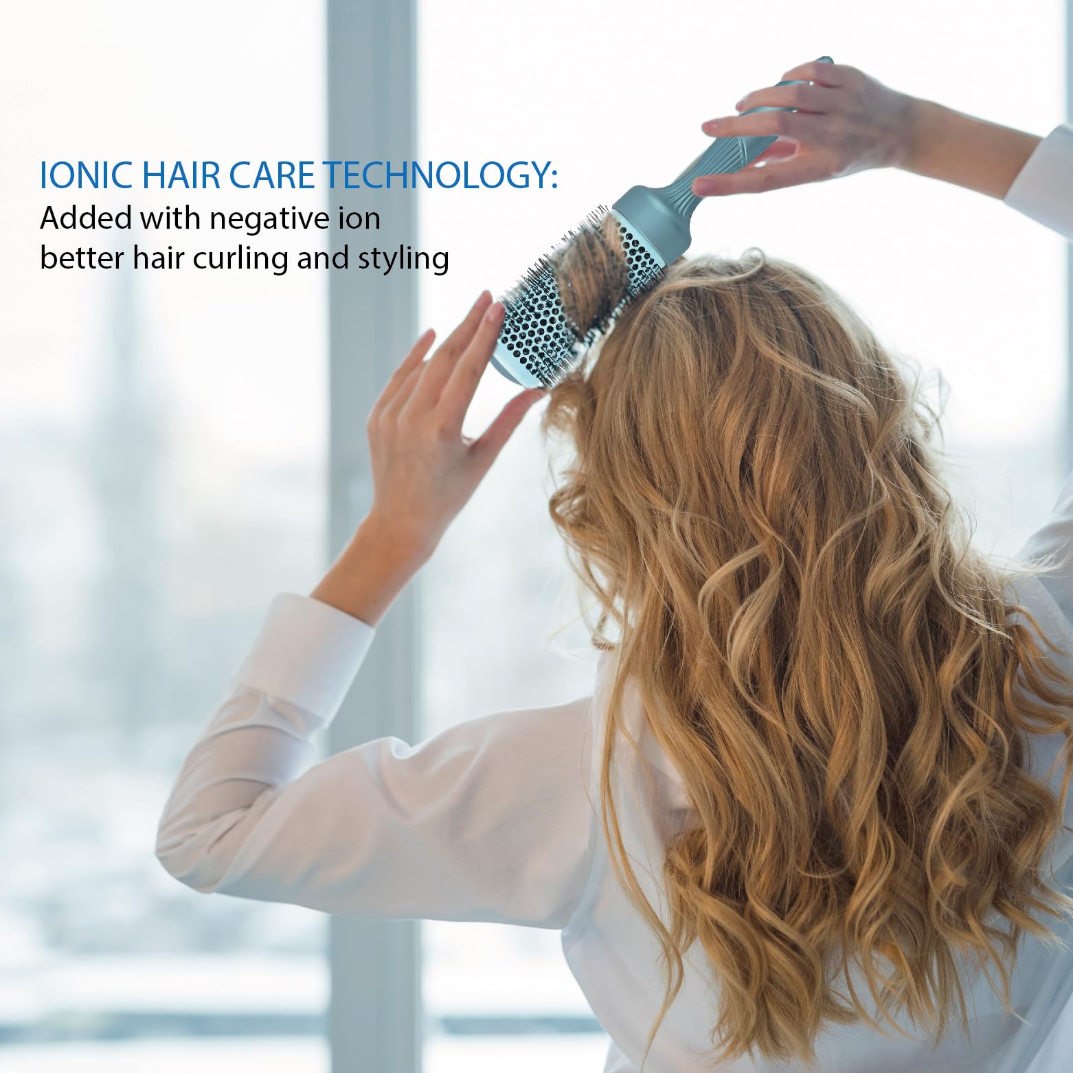 Gulrear ergonomic round brush with clip for easy styling