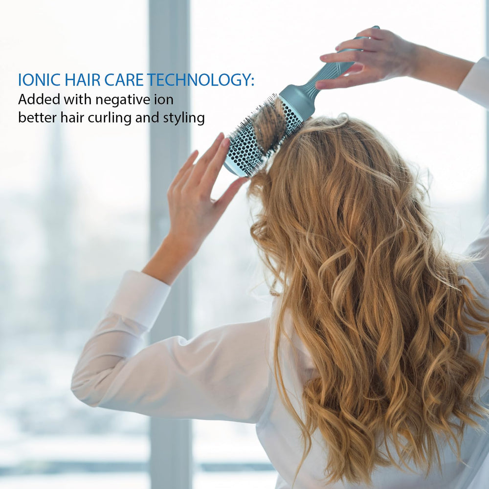 Gulrear ergonomic round brush with clip for easy styling