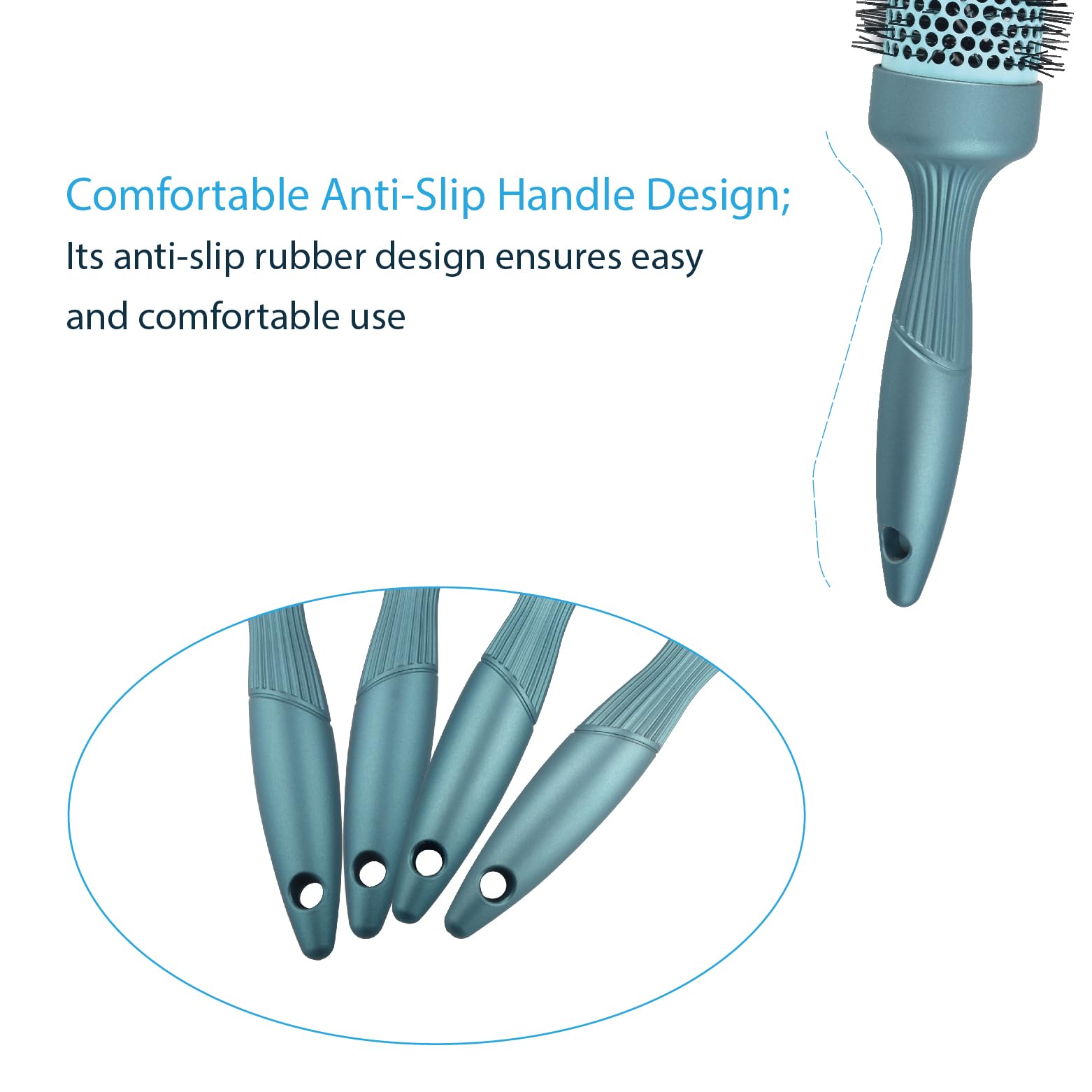 Gulrear vented round brush promotes airflow for faster drying