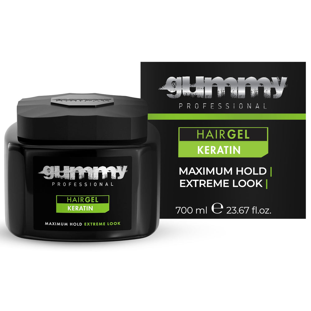 Gummy professional hair gel keratin-boost image showing enhanced hold for sleek styles.