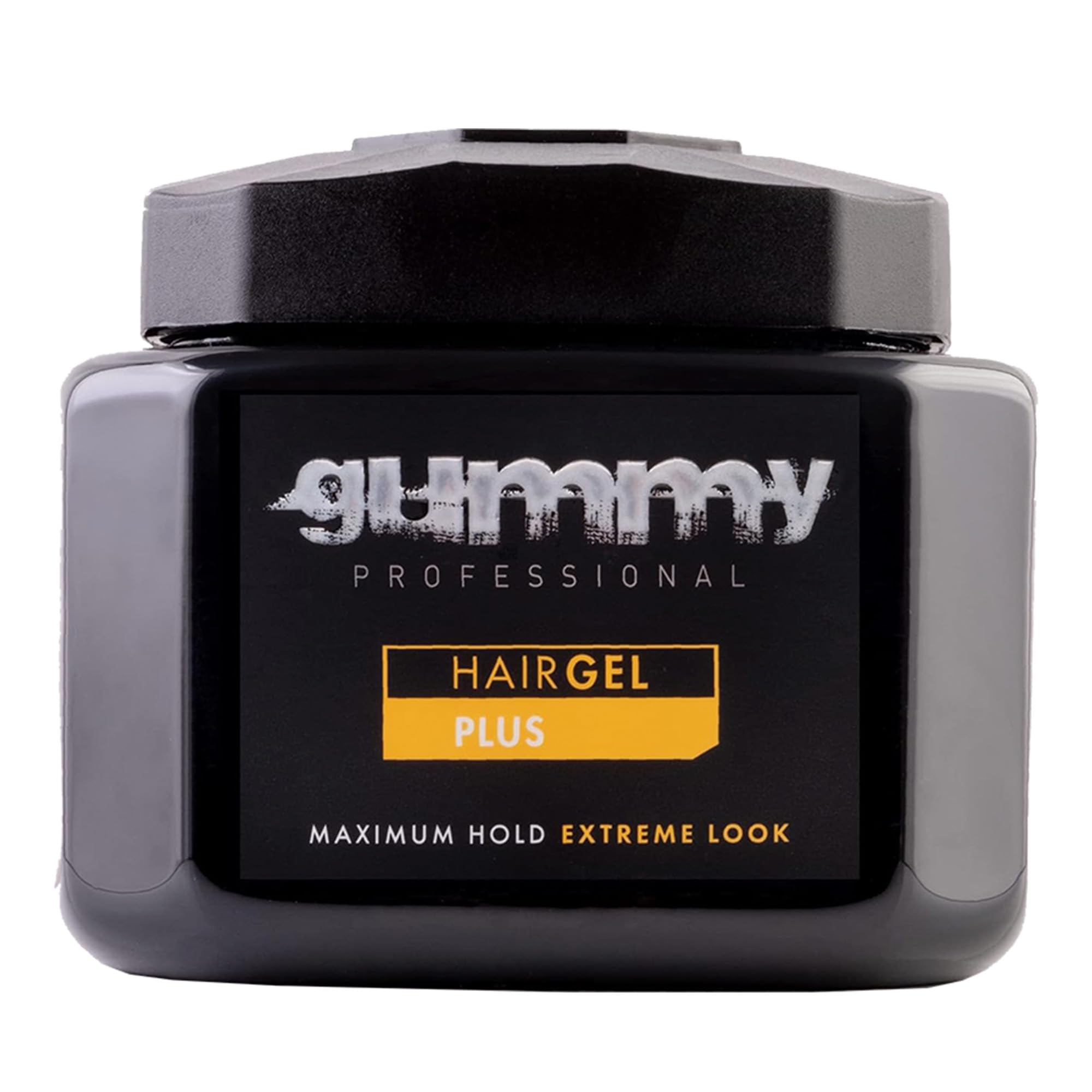 Gummy Professional Plus Hair Gel bottle front showing strong hold for sleek back looks