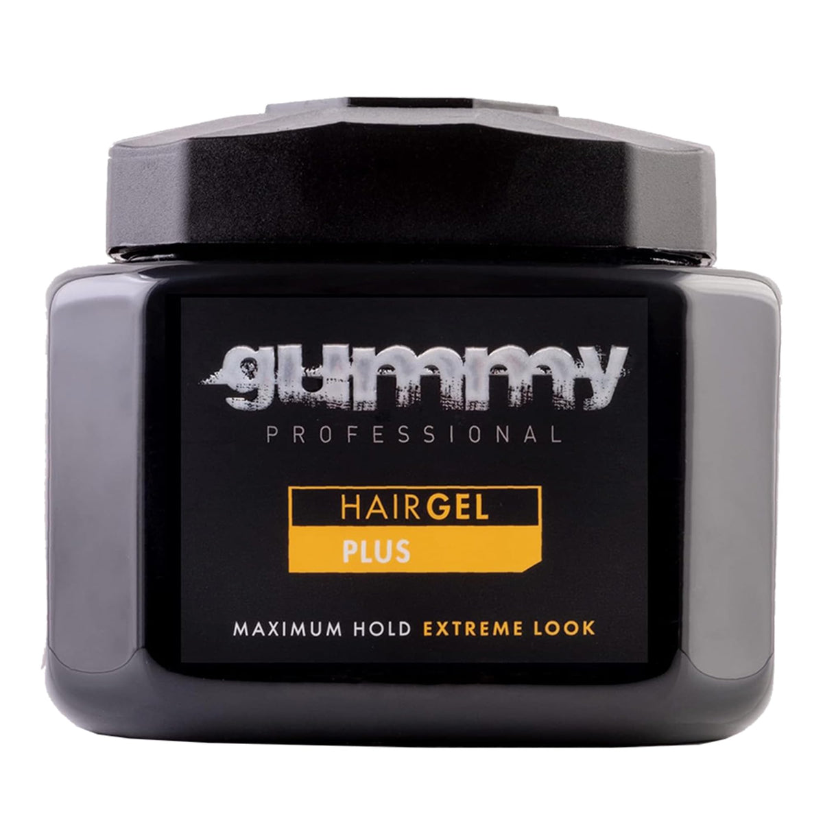 Gummy Professional Plus Hair Gel bottle front showing strong hold for sleek back looks