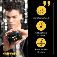 Gummy Professional Plus Hair Gel pump top demonstrating easy application for all hair types