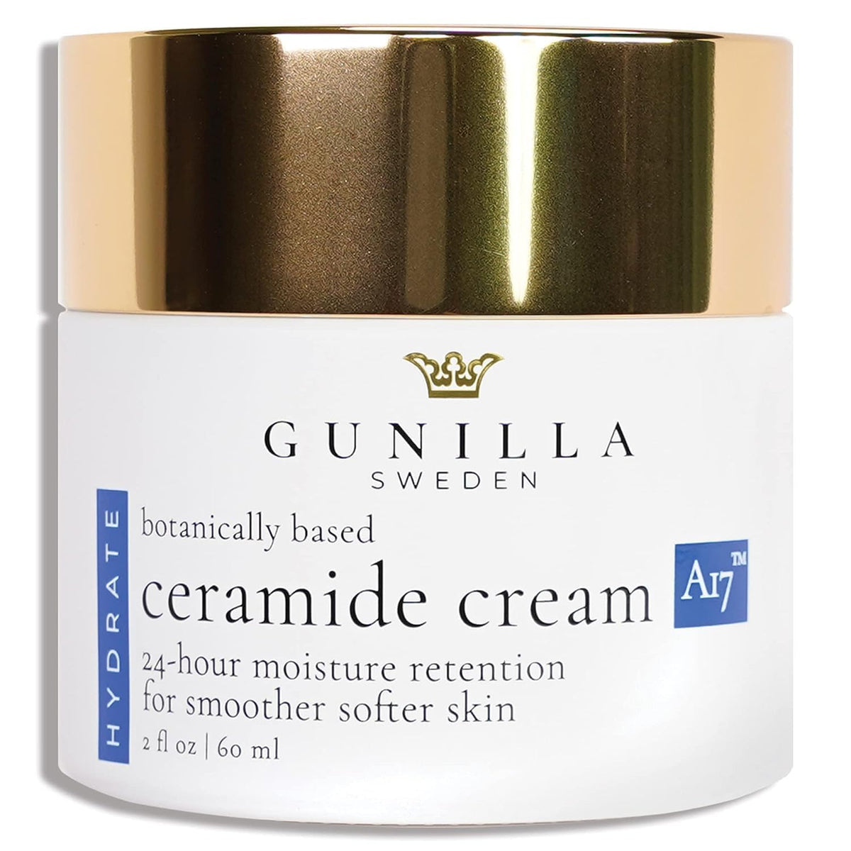 Gunilla Of Sweden Ceramide Cream A17 jar close-up—rich hydration for dry skin.