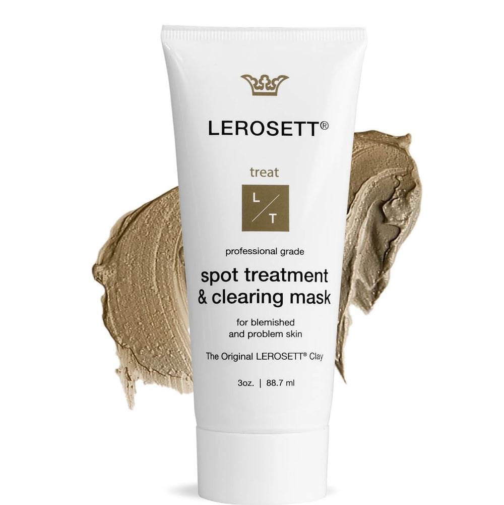 Gunilla Of Sweden LEROSETT mask tube showcasing spa-grade clay formula for clear-looking skin.