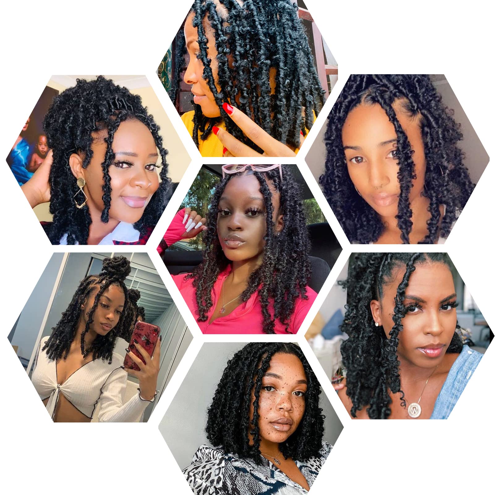 GUOHUI butterfly locs multi-length styling ideas.