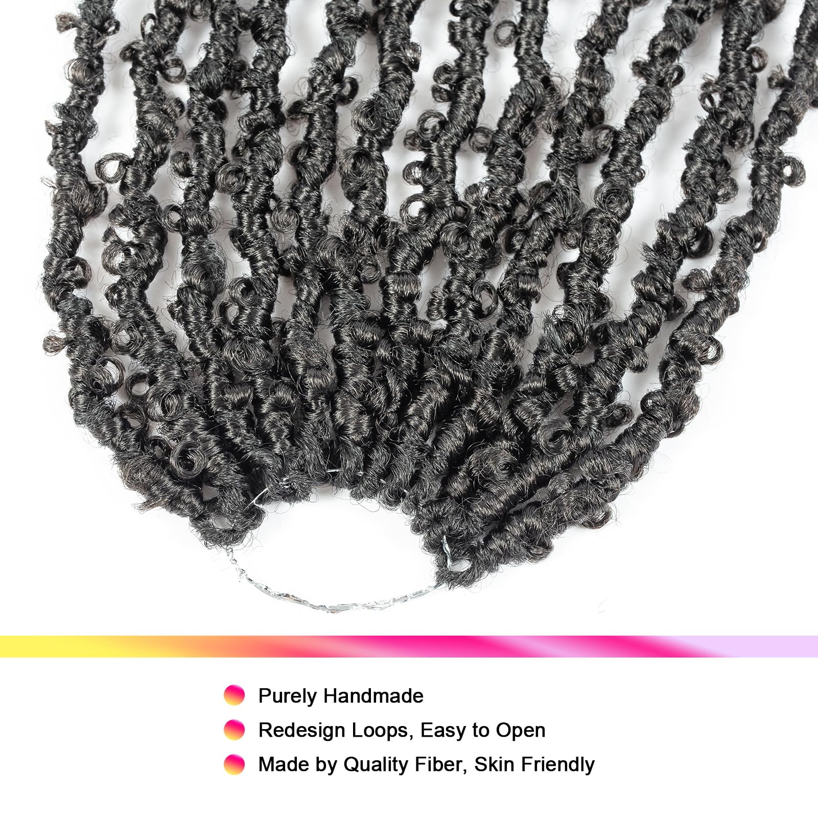 GUOHUI butterfly locs soft, low-temperature synthetic fiber feel.