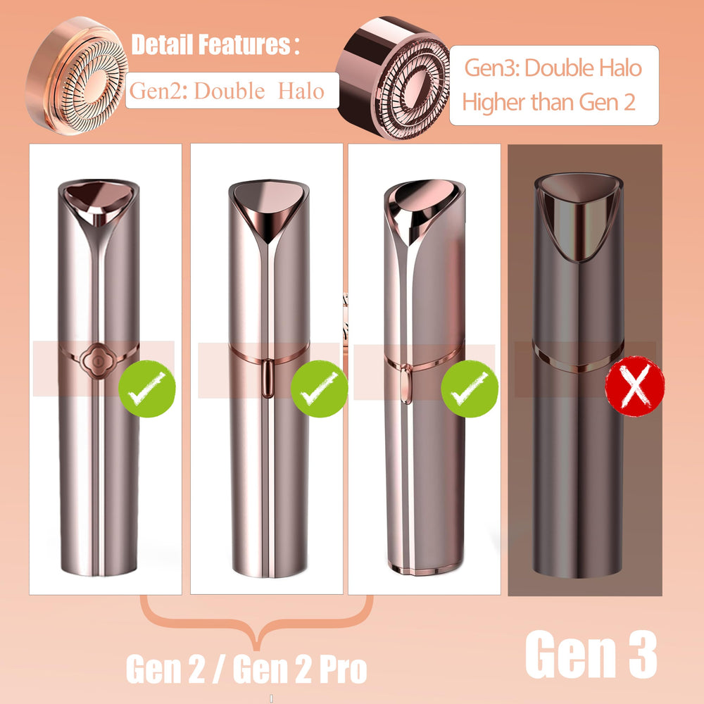Gurelax 18k gold-plated rose gold replacement head close-up for gentle removal