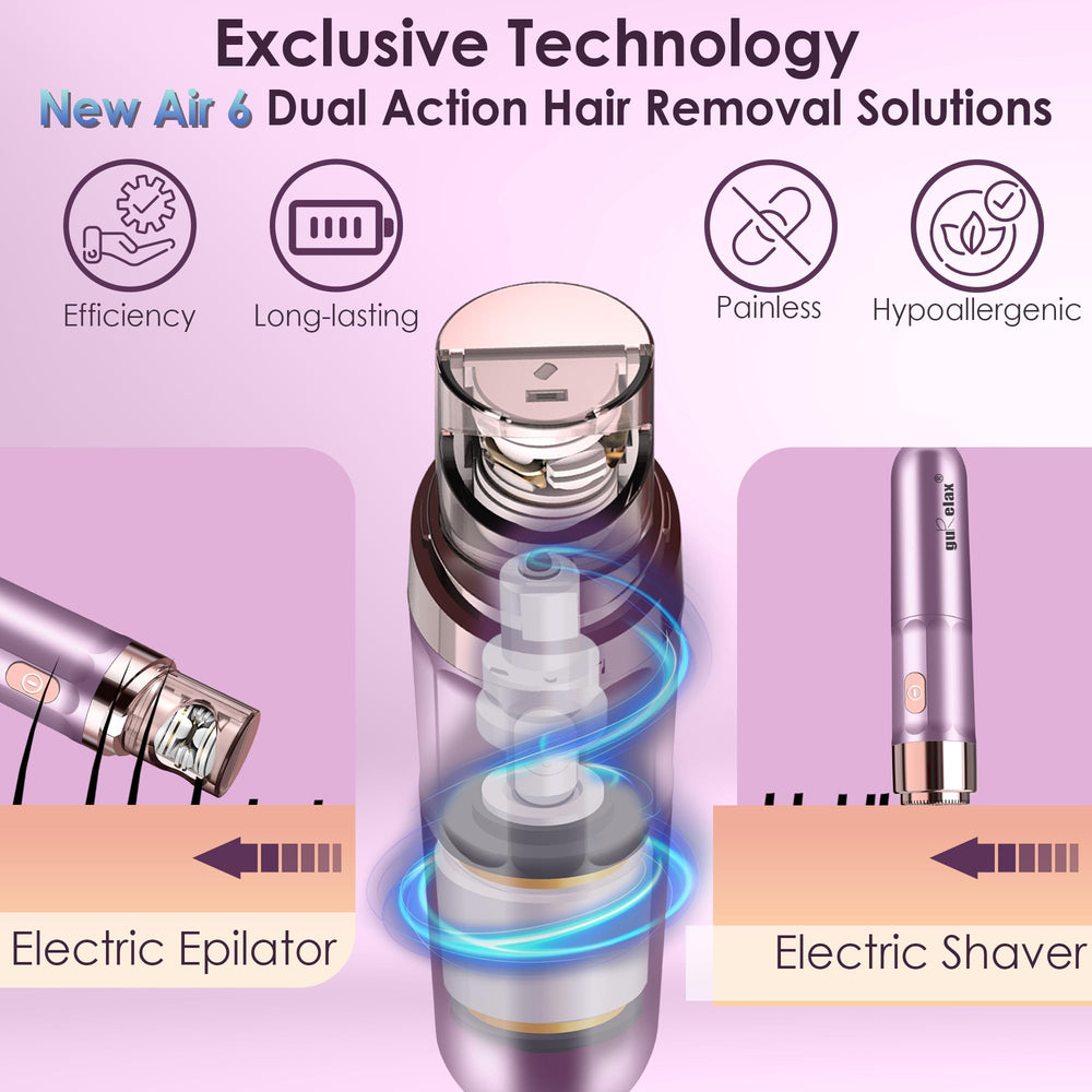 Gurelax epilator with LED light in action for precise hair removal