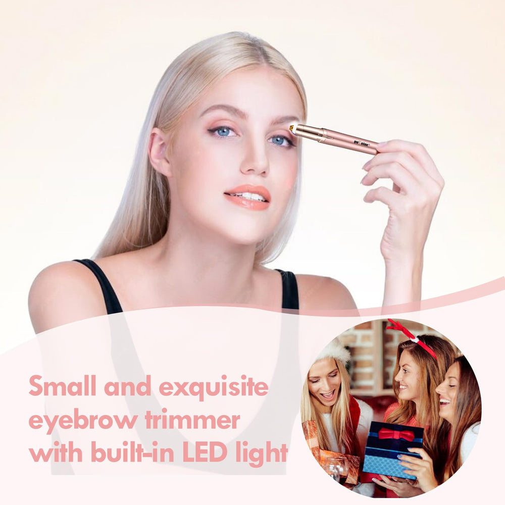 Gurelax rose gold trimmer for nose and facial hair with gentle motion.