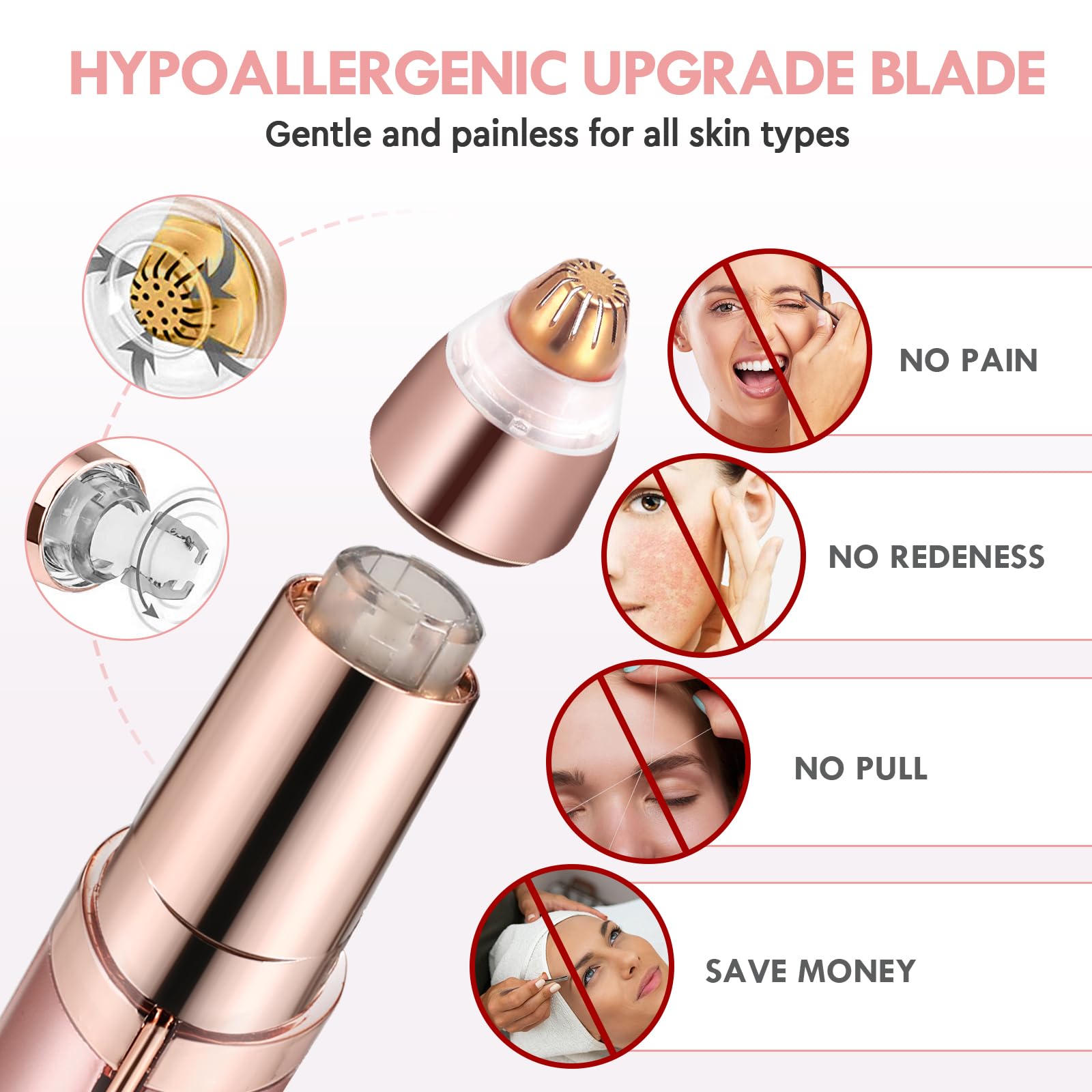 Gurelax replacement heads for extended use and precise brow shaping.