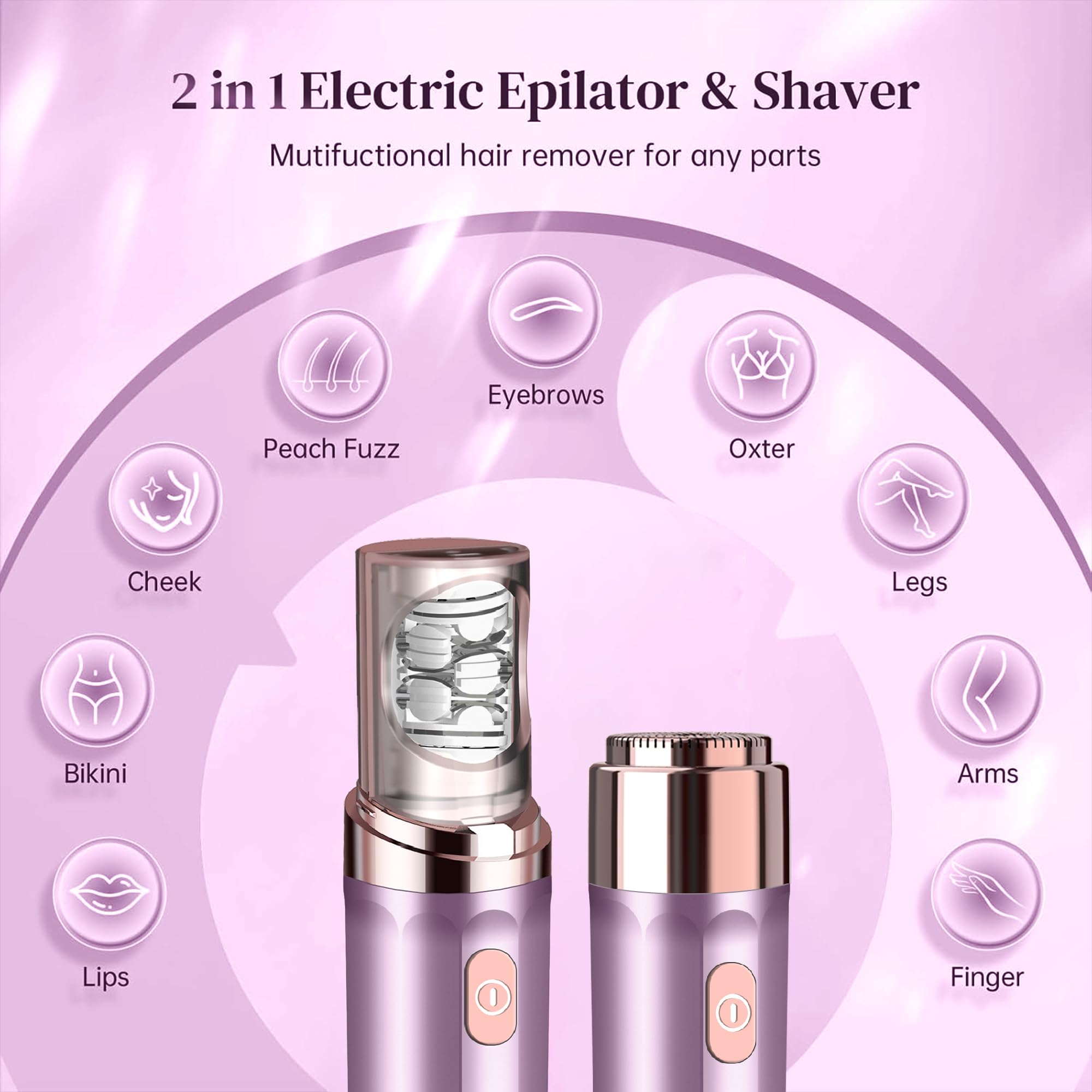 Gurelax face epilator closeup showing tweezers gripping fine hairs