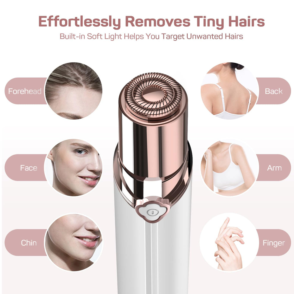 Gurelax face shaver angled head demonstrates precise contour trimming for cheeks and upper lip.