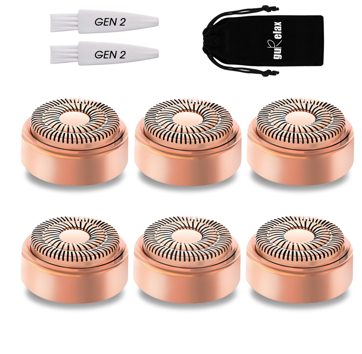 Gurelax replacement heads Gen2 packaging shown for easy swap and storage