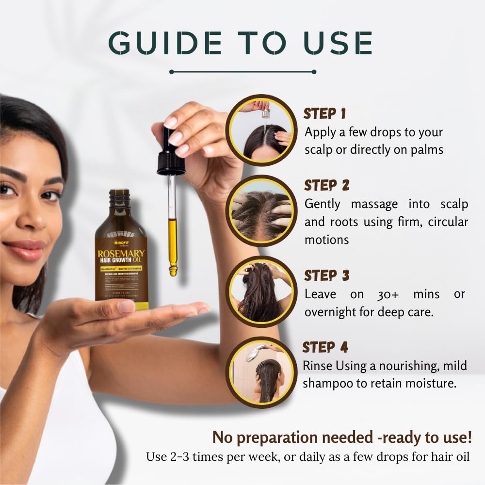 Gutaderme Rosemary Oil emphasizes biotin and vitamin E as nourishing ingredients.