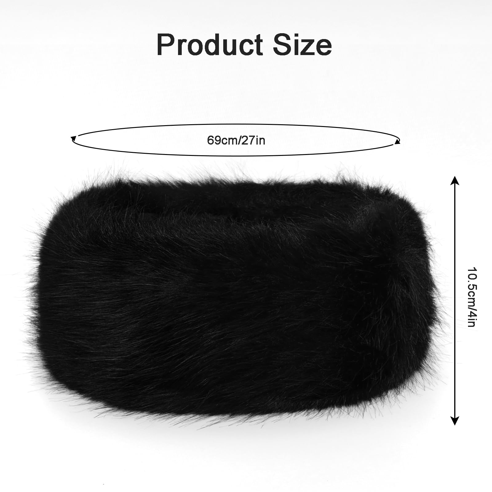 Gvhntk faux fur headband close-up of elastic comfort