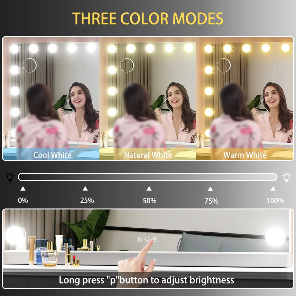 Gvnkvn color-temperature modes 2700k-5500k for versatile lighting during makeup