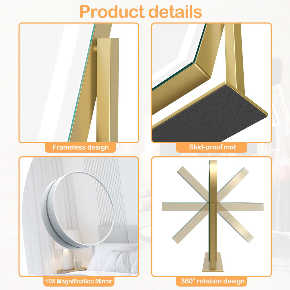 Gvnkvn gold finish frame adds elegant styling to your vanity.