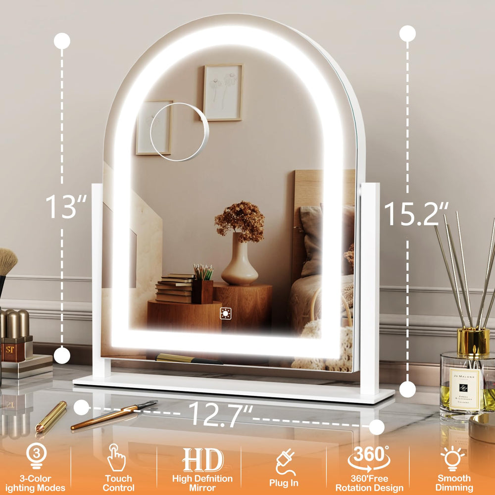 Gvnkvn Lighted Makeup Mirror displays three color modes for different looks