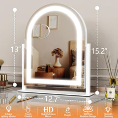Gvnkvn Lighted Makeup Mirror displays three color modes for different looks