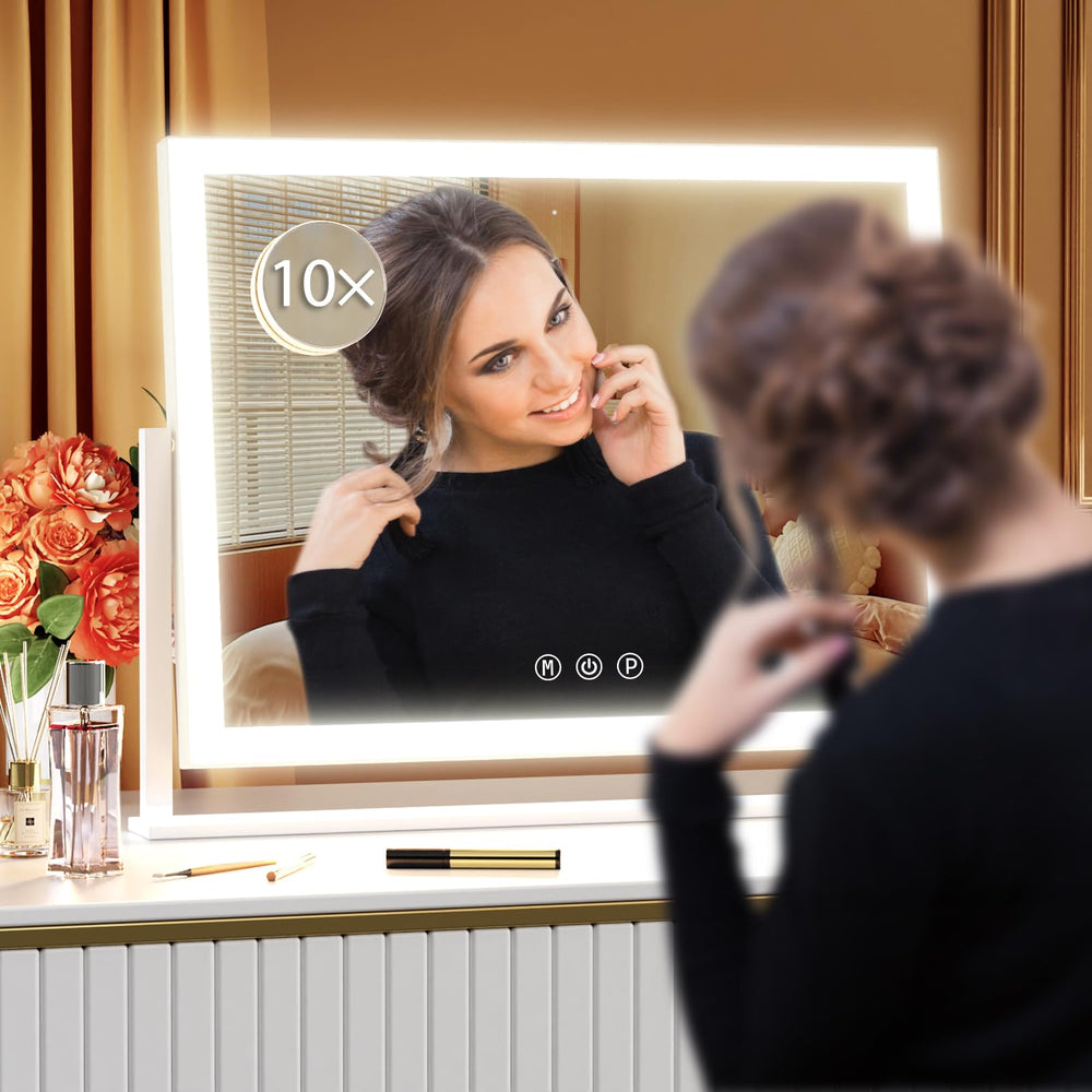 Gvnkvn Lighted Makeup Mirror large surface supports full-face makeup.