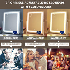 Gvnkvn lighted makeup mirror LED close-up highlights detail before precision steps.