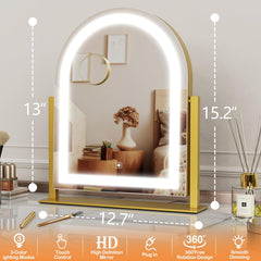Gvnkvn Lighted Makeup Mirror LED setup highlights vivid color options for day-to-night looks.