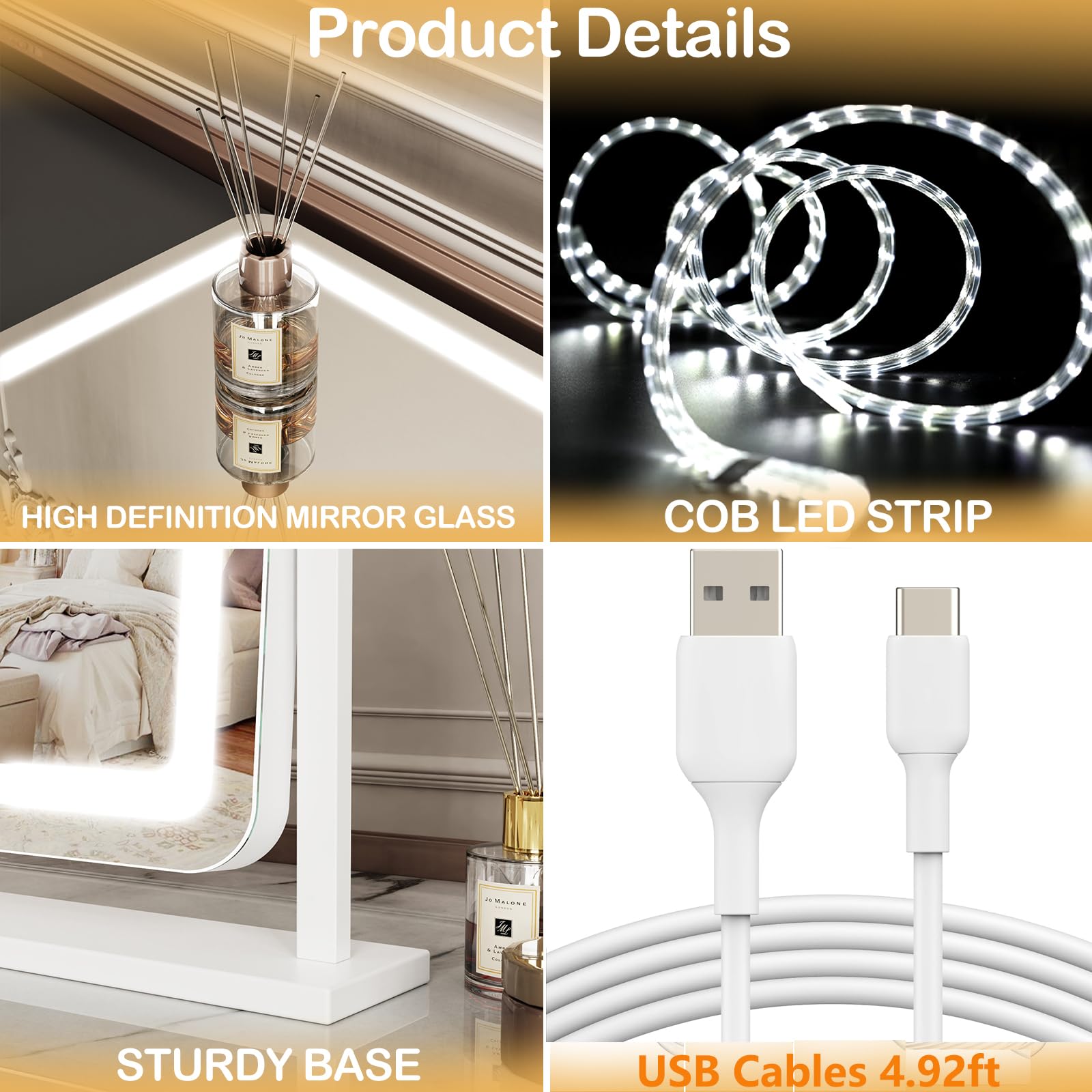 Gvnkvn arched makeup mirror aluminum frame gold delivers sturdy, durable design.