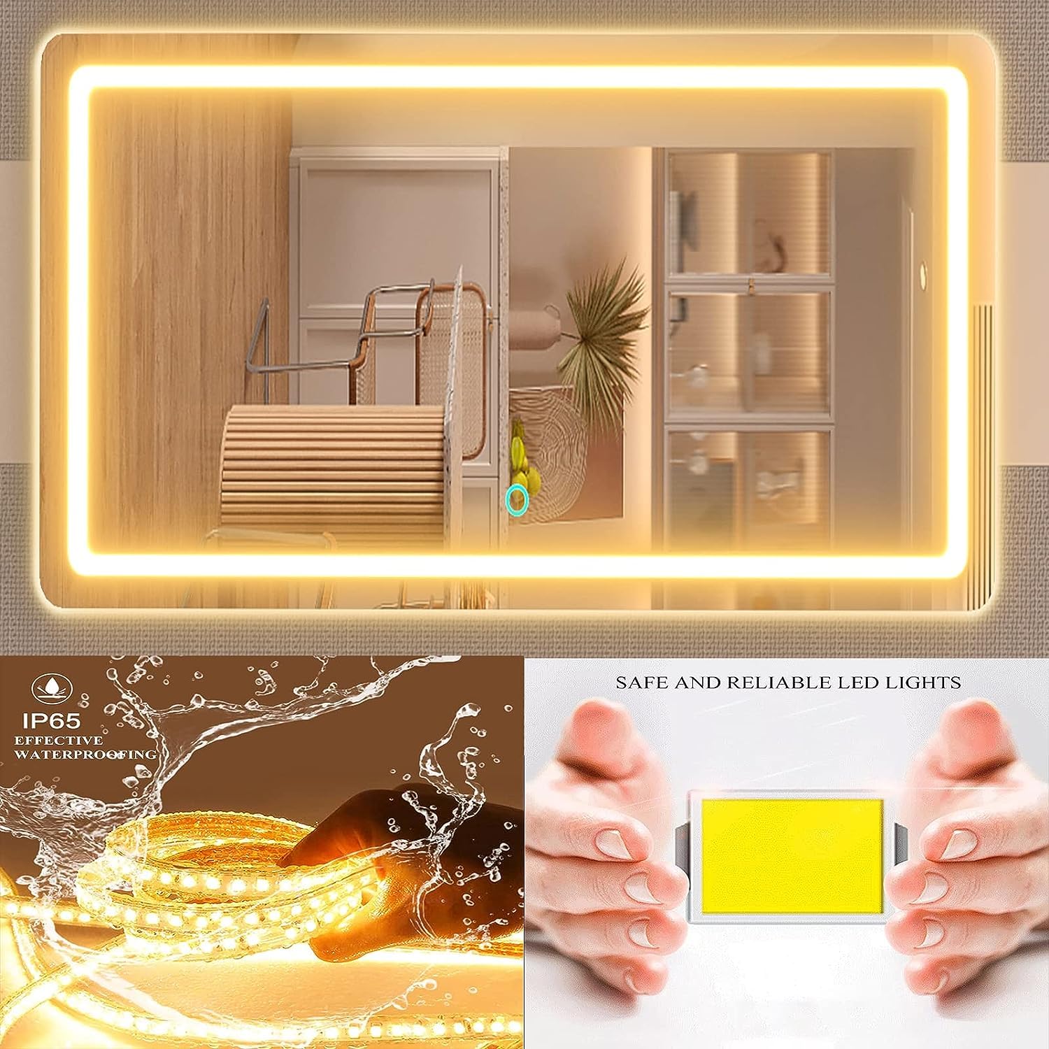Gvnkvn removable desktop base enables desktop use or wall mounting.