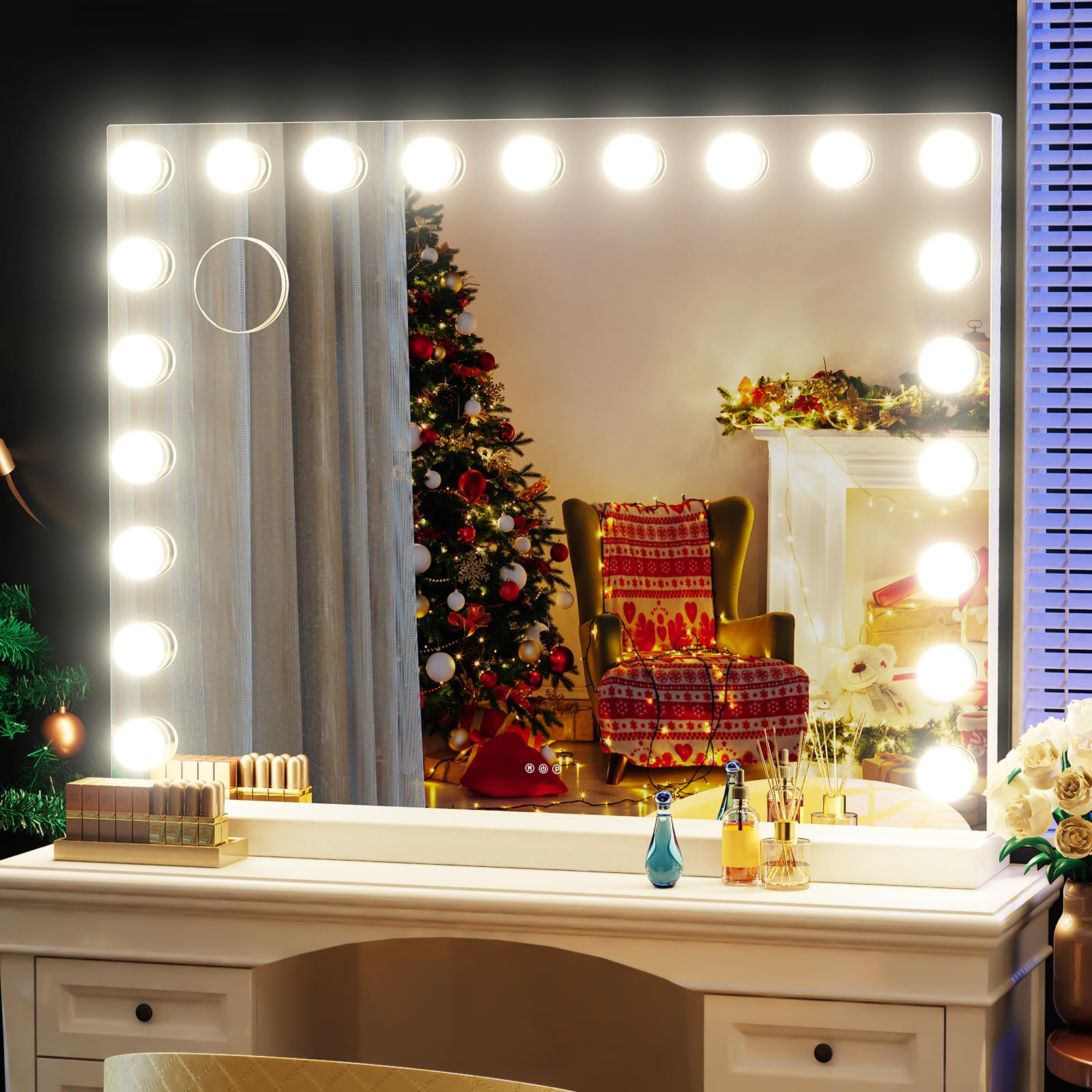 Gvnkvn vanity mirror 32x24 inch front view for precise makeup application