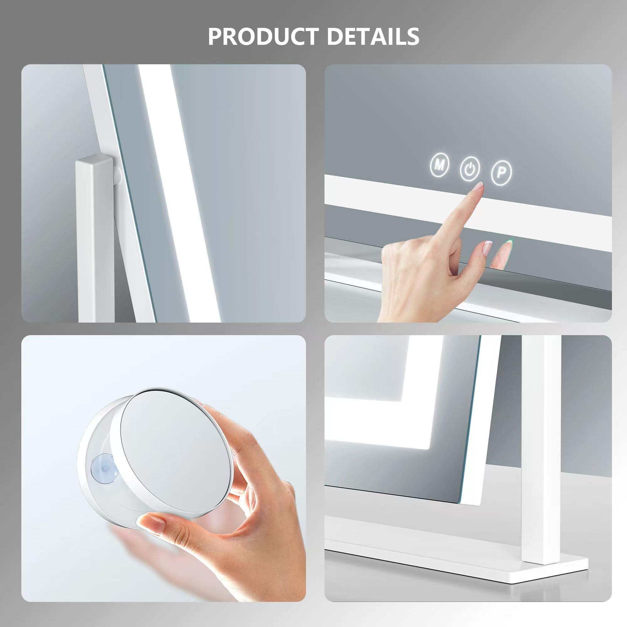 Gvnkvn vanity mirror detachable-10x magnification enables precise detail work.