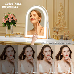 Gvnkvn vanity-mirror-led-dims close-up shows adjustable color temperature for natural-looking skin.