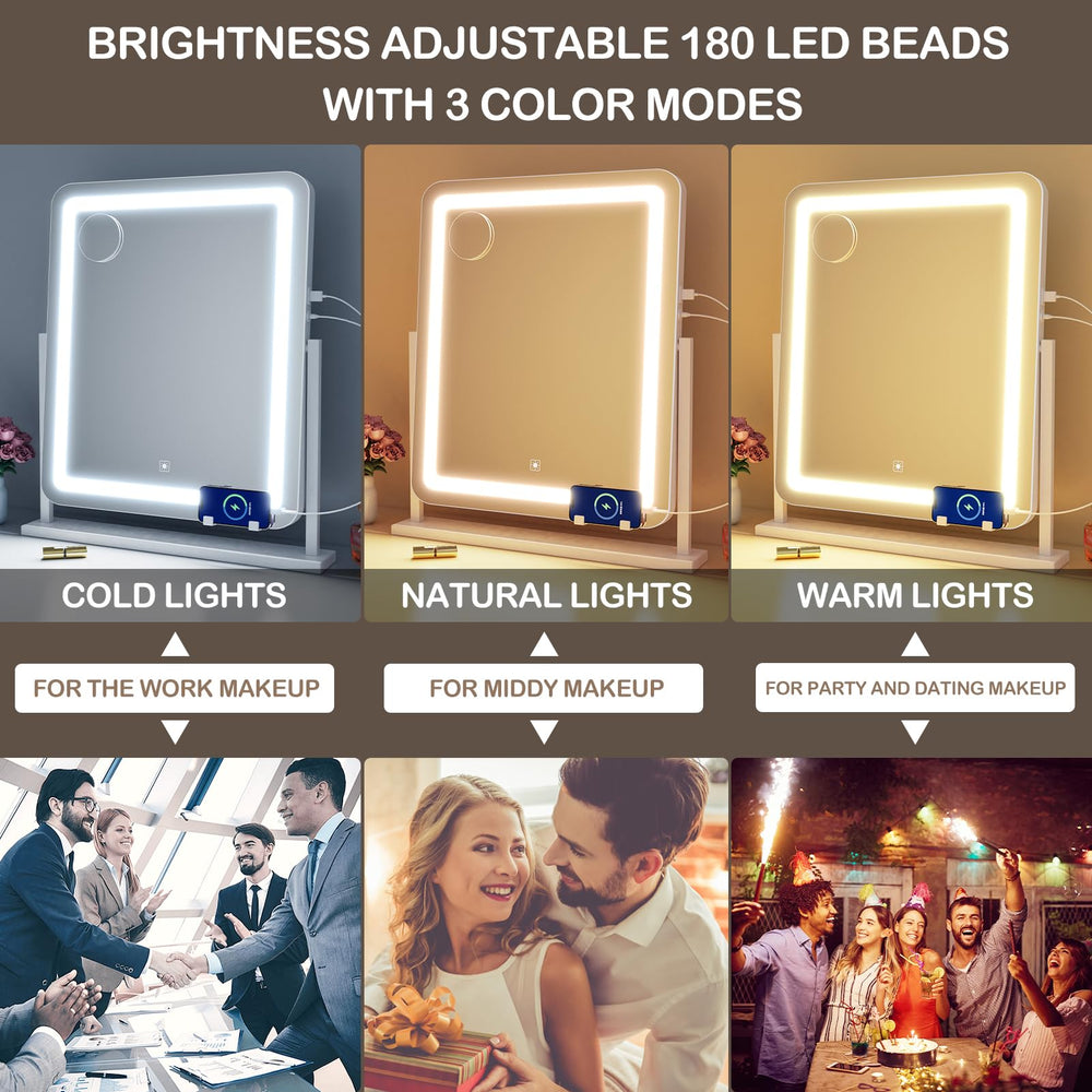 Gvnkvn vanity mirror rotation-360 offers flexible viewing angles.