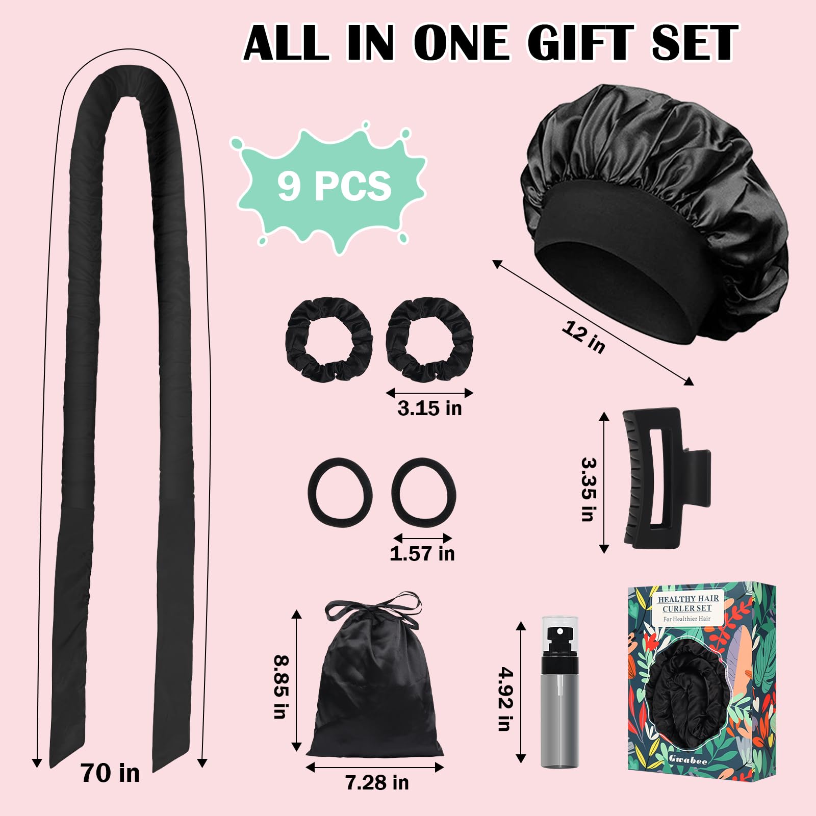 Gwabee satin hair ties for gentle, snag-free styling