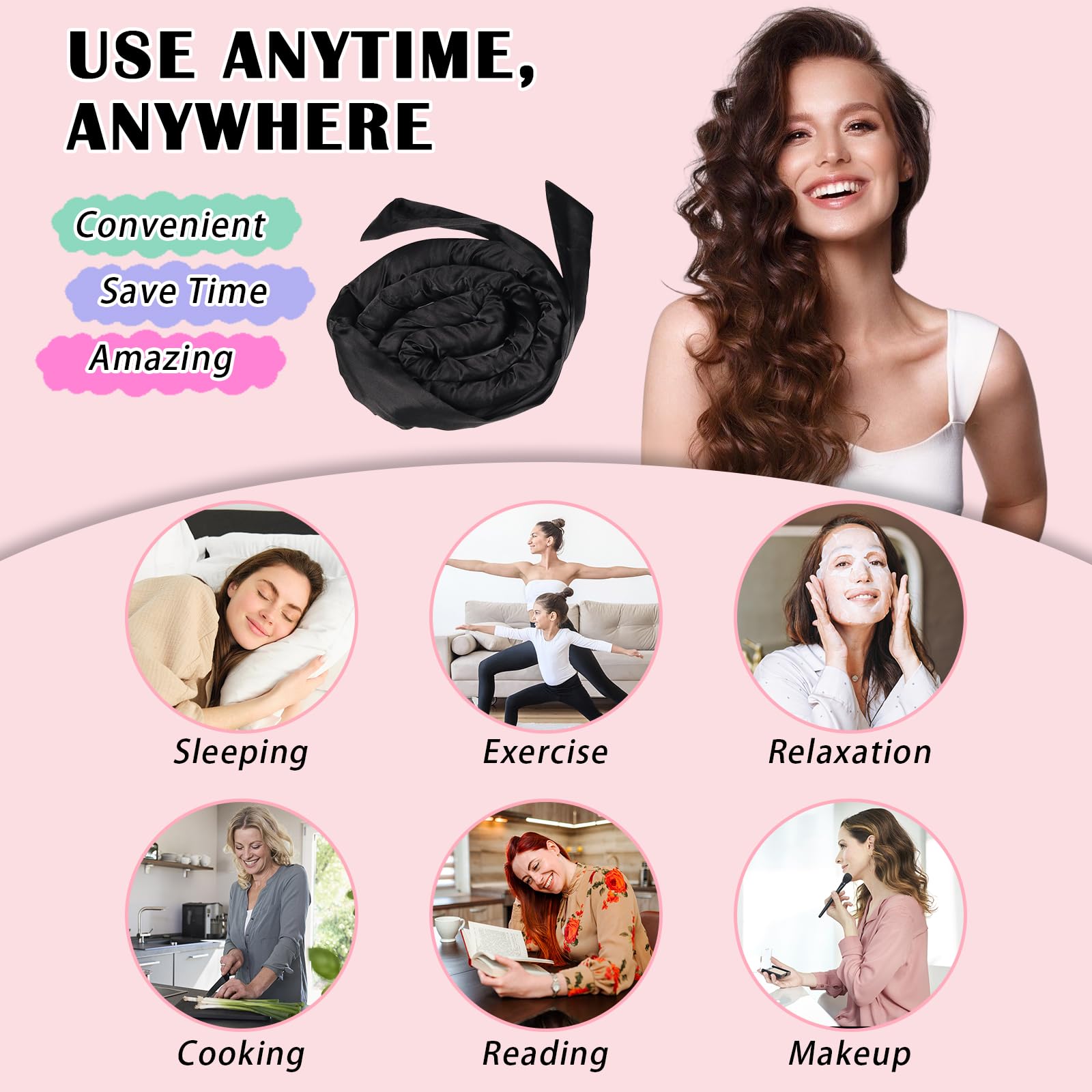 Gwabee satin storage bag keeps your heatless curl set organized