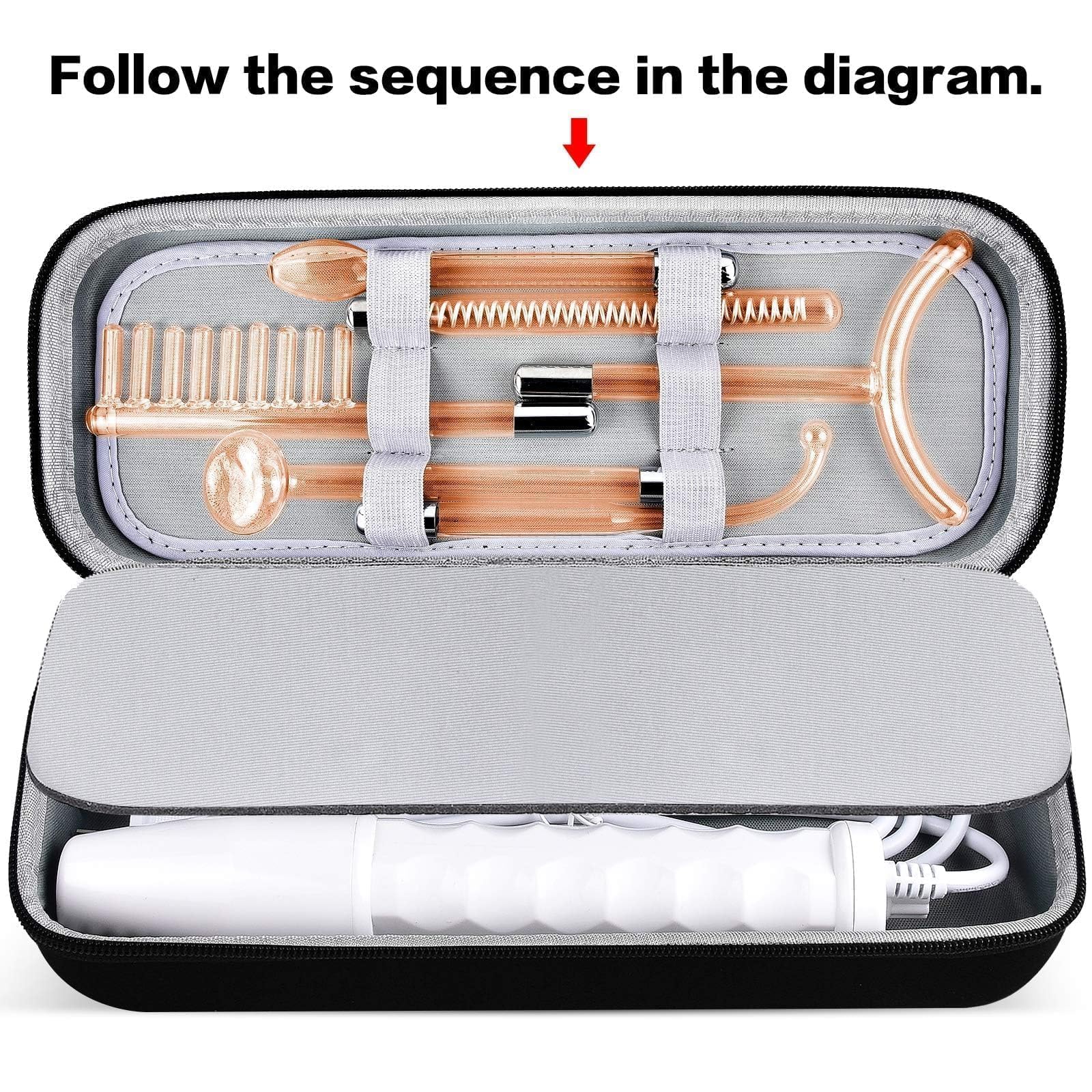 GWCASE high frequency case stores six Neon & Argon wands in organized slots