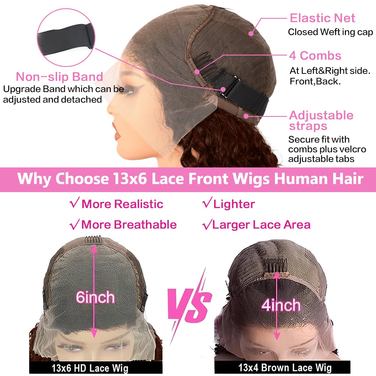 GXTKI Baby hairs around lace-front create softer, natural edge for easy styling