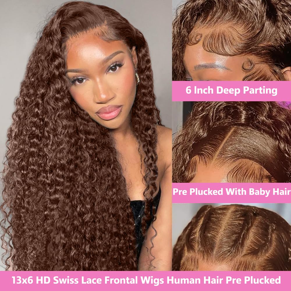 GXTKI Deep Wave Lace Front Wig close-up highlights voluminous natural curls