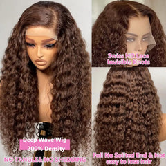 GXTKI HD Lace Front Wig simulated scalp detail for natural parting and invisible knots
