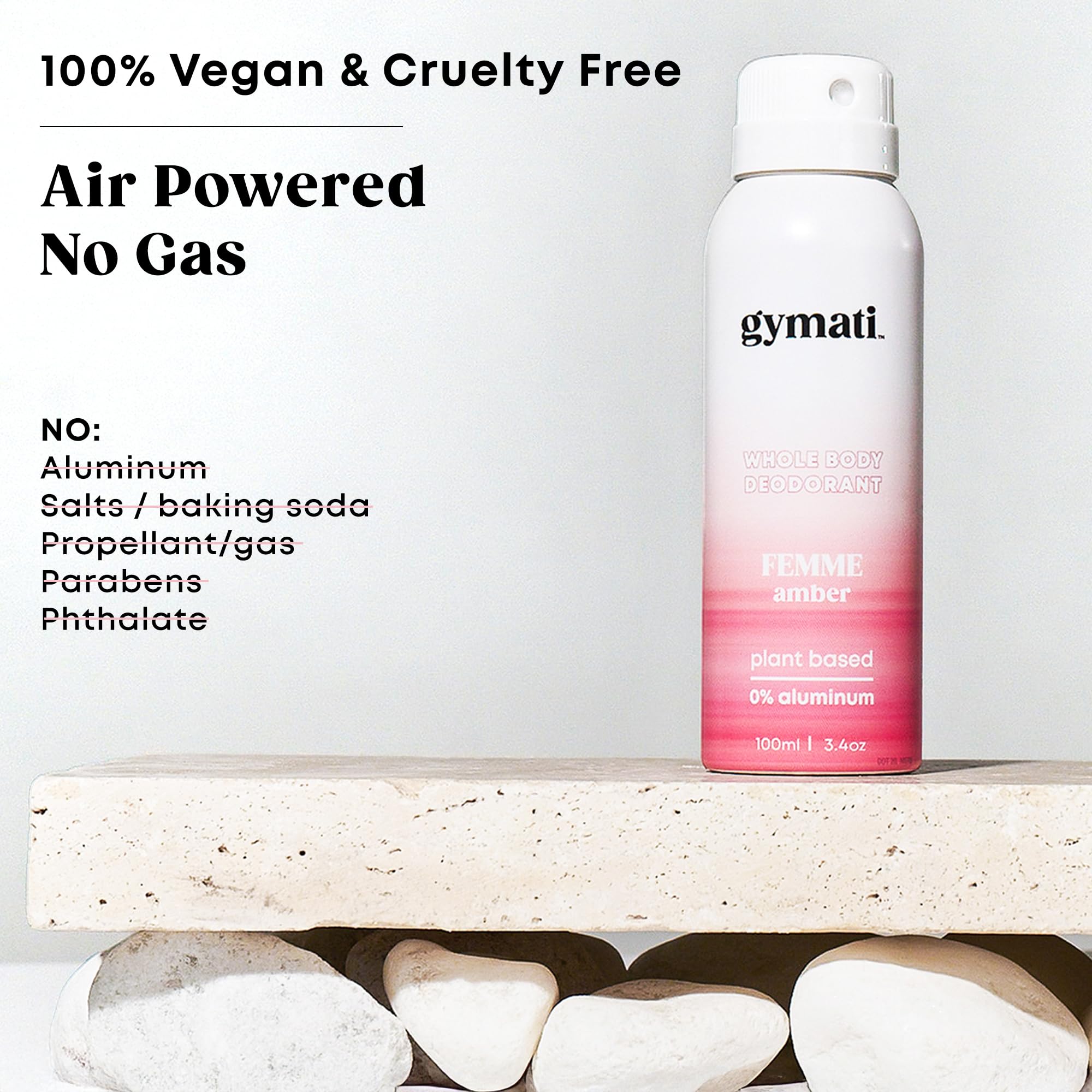 Gymati Fitness Body Deodorant Spray mist application captures quick sweeps after workouts