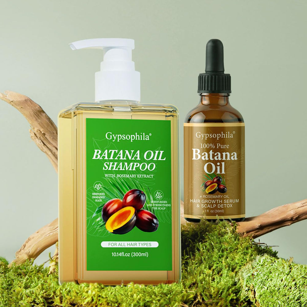 Gypsophila Batana Oil bottle close-up for nourishing scalp care and hair strength