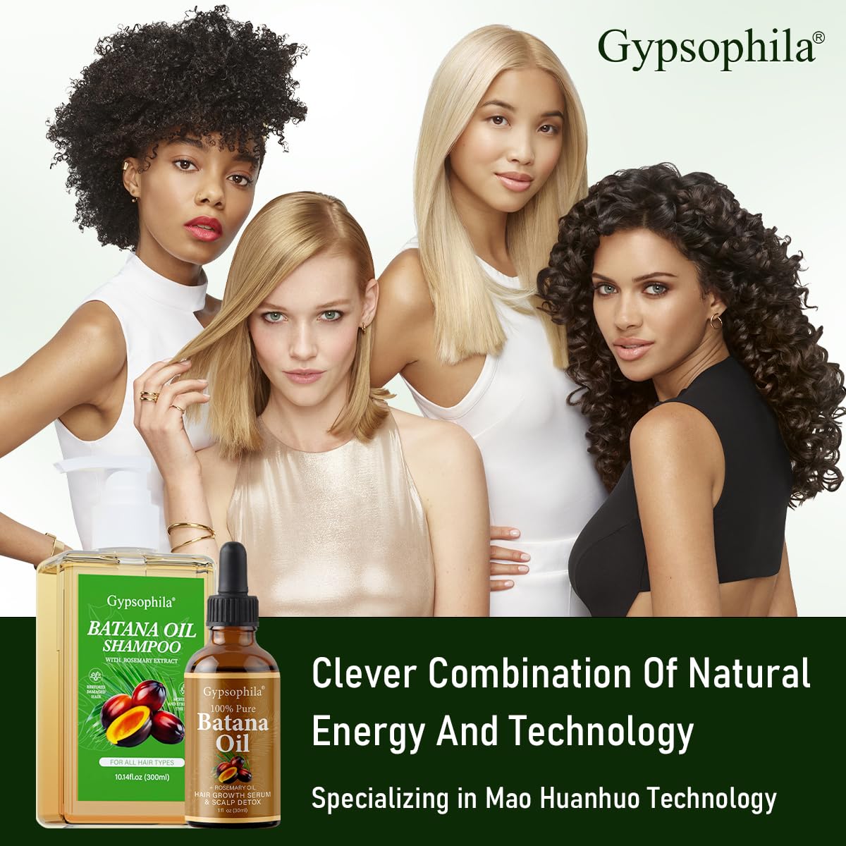 Gypsophila Batana Oil bottle with glow indicating nourishment for damaged hair