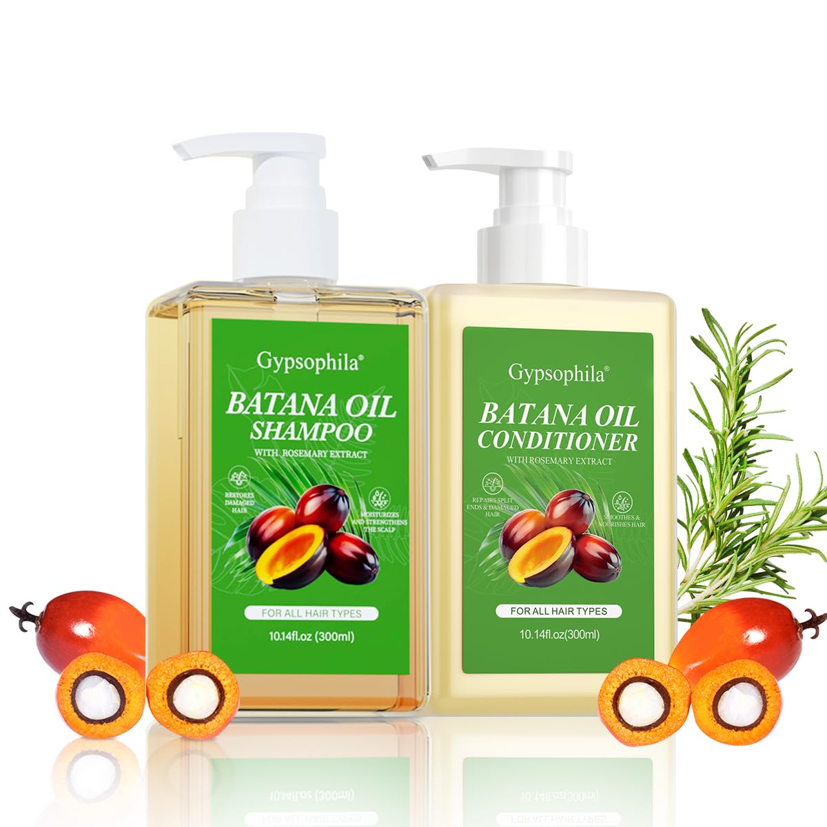 Gypsophila Battana Oil Shampoo bottle hero — nourishes scalp and strands.