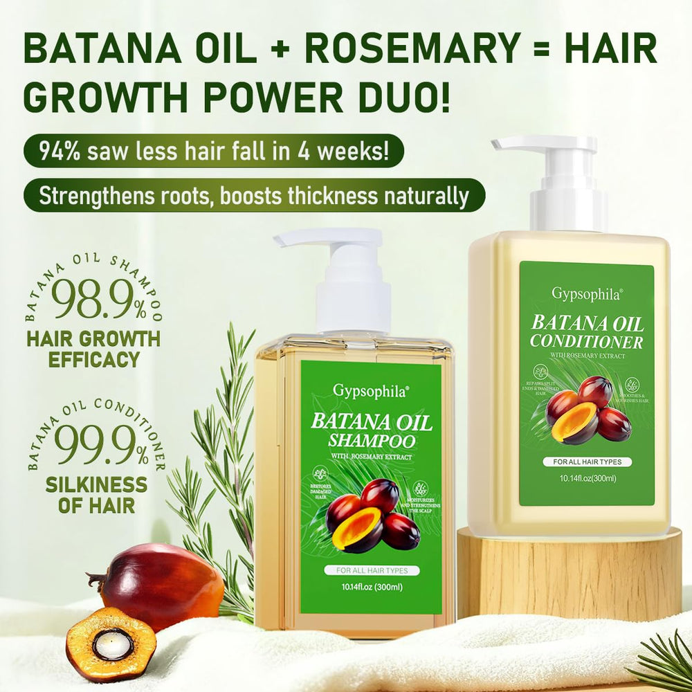Gypsophila Battana Oil Shampoo foam — smooth detangling lather for manageable hair.