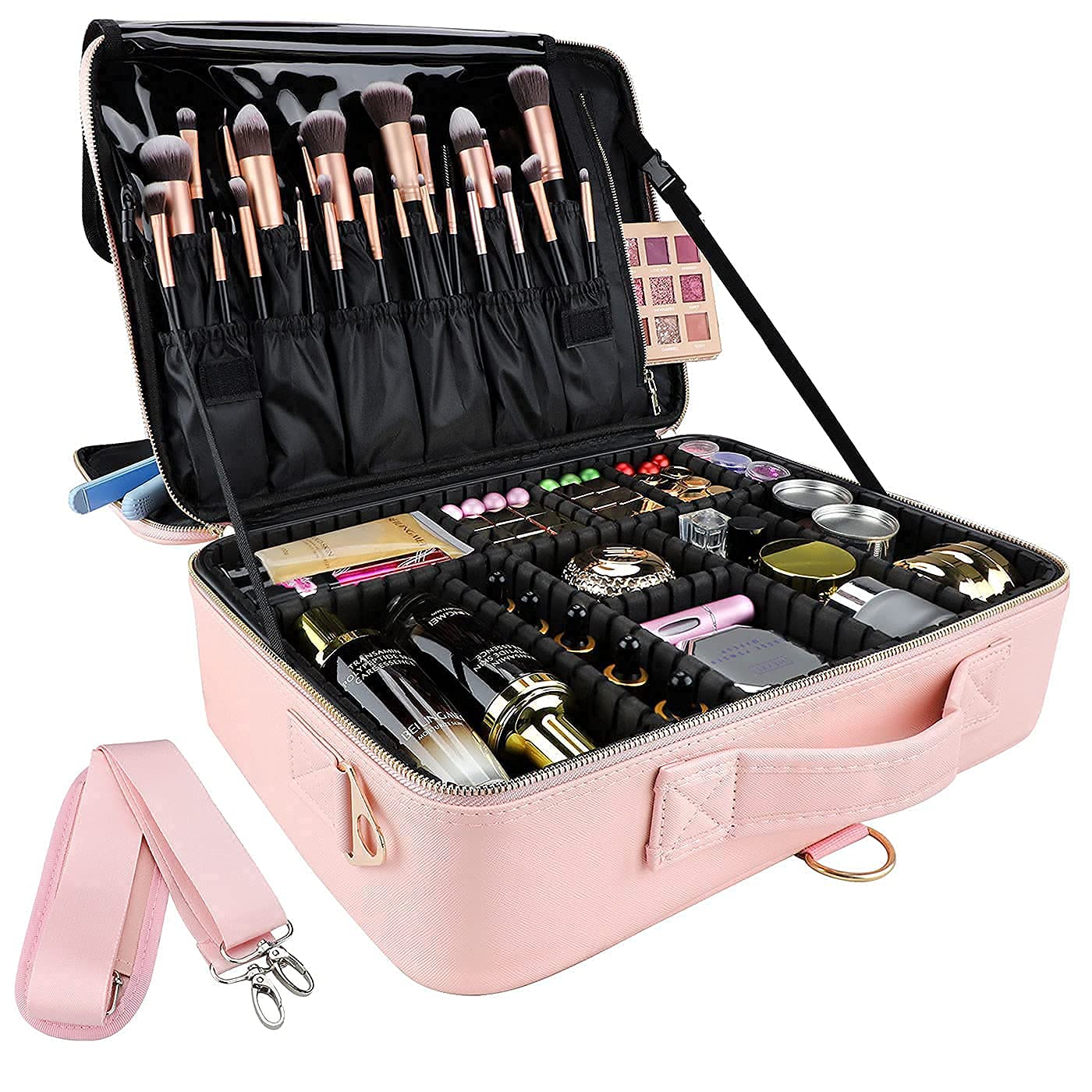 gzcz pink design makes a thoughtful gift for makeup lovers and fashion-forward travelers